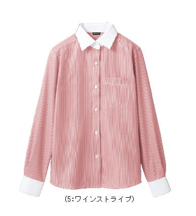 レディスシャツ(ストライプ・長袖)