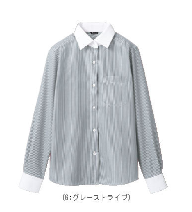 レディスシャツ(ストライプ・長袖)