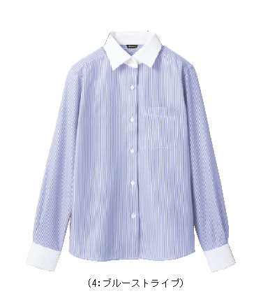 レディスシャツ(ストライプ・長袖)